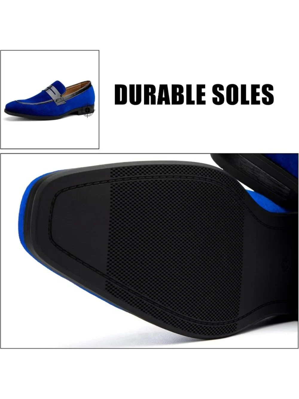 Men's Blue Velvet Tuxedo Classic Slip On Loafer Formal Imported Dress Shoes
